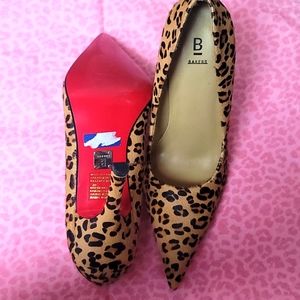 Bakers leopard pumps red sole heels